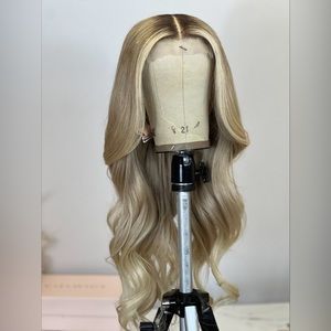 NEW 100% HIGH QUALITY BLONDE HUMAN HAIR 5x5 CLOSURE WIG
